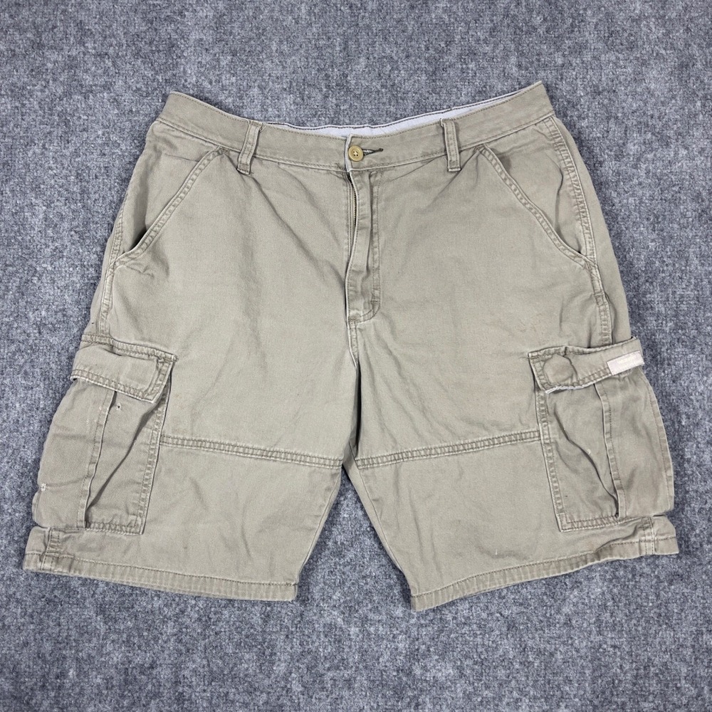 Wrangler Cargo Shorts Mens 34 Khaki Tan Multi Pocket Utility Outdoor